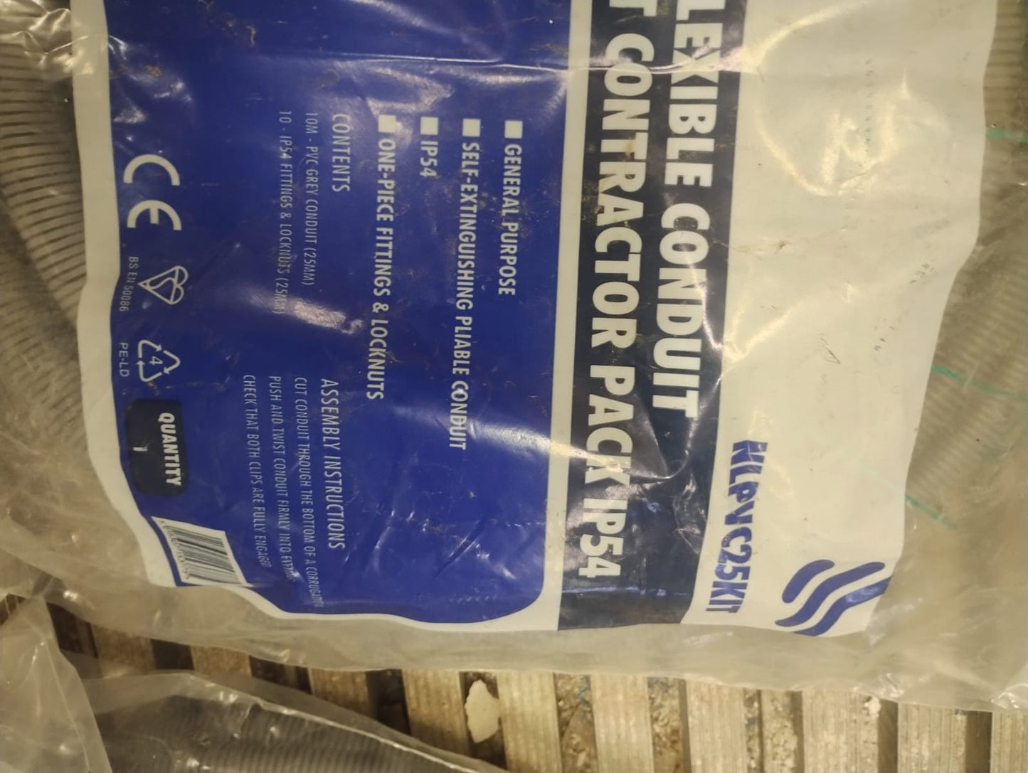 JOBLOT OF 2X NEWLEC 25MM PVC FLEXIBLE CONDUIT CONTRACTOR PACKS IP54 – NEW & SEALED.