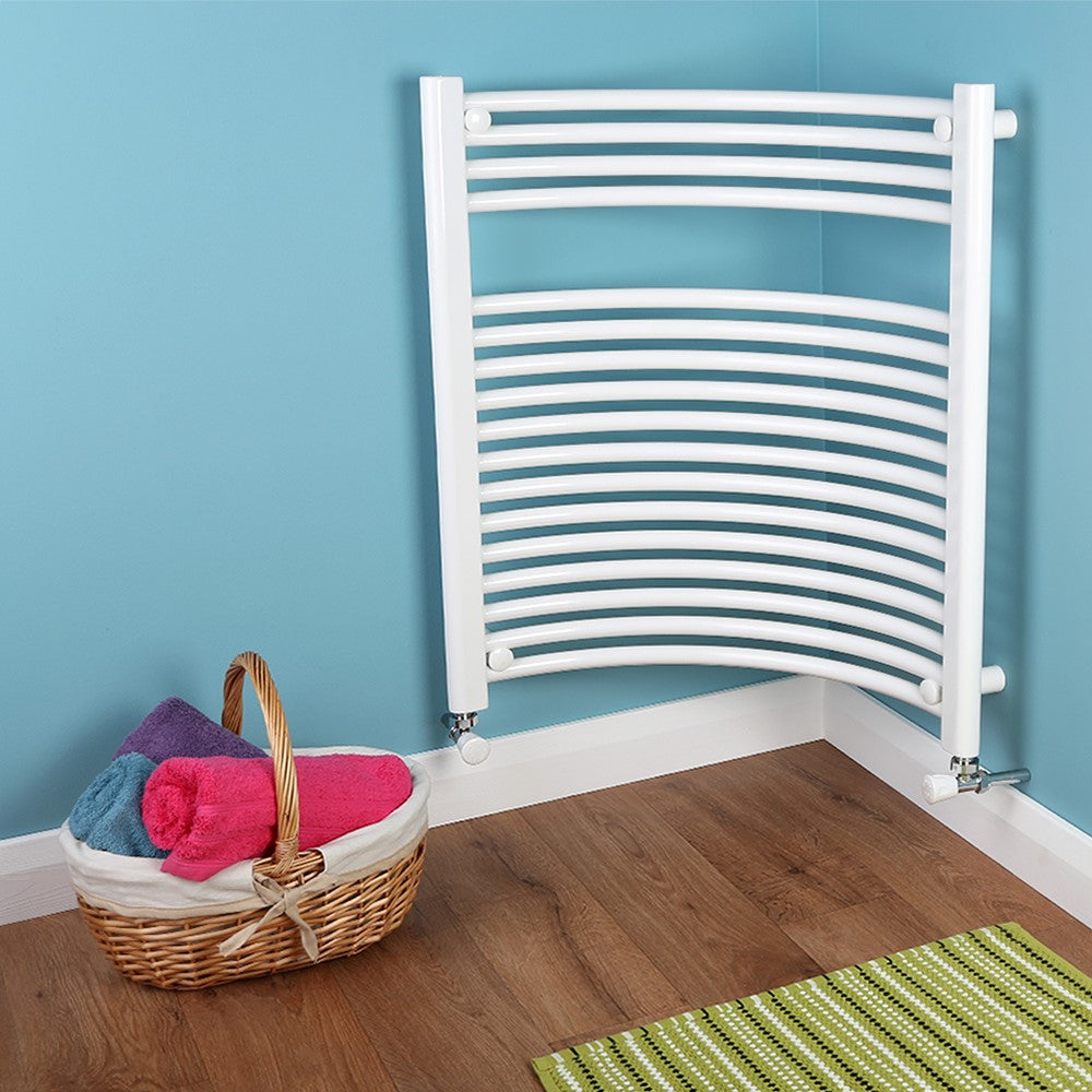 18X QUINN NAPLES CURVED WHITE TOWEL RADIATORS (H)740 X (L)450MM.
