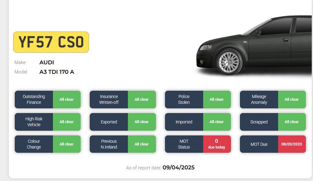 2007 AUDI A3 TDI 170 A – AUTOMATIC – 2.0 DIESEL – BLACK >>--NO VAT ON HAMMER--<<