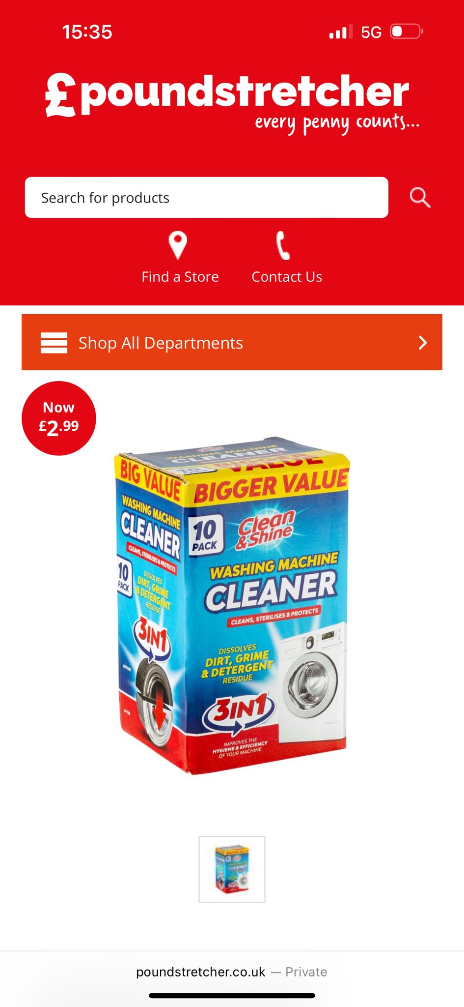 PALLET OF CLEAN AND SHINE WASHING MACHINE CLEANER 10PACK