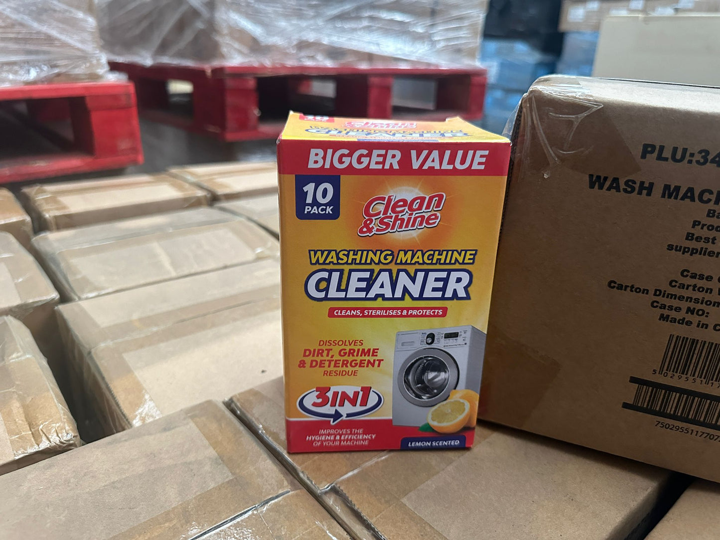 PALLET OF CLEAN AND SHINE WASHING MACHINE CLEANER 10PACK