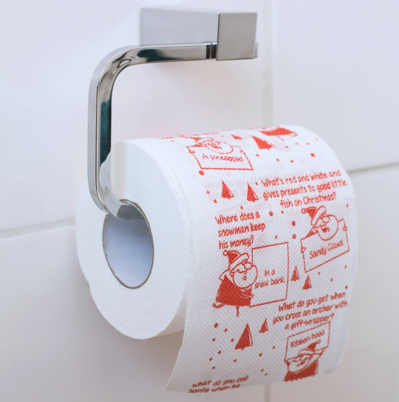 175 X BRAND NEW CHRISTMAS JOKE TOILET ROLL 3-PLY, 200 SHEETS