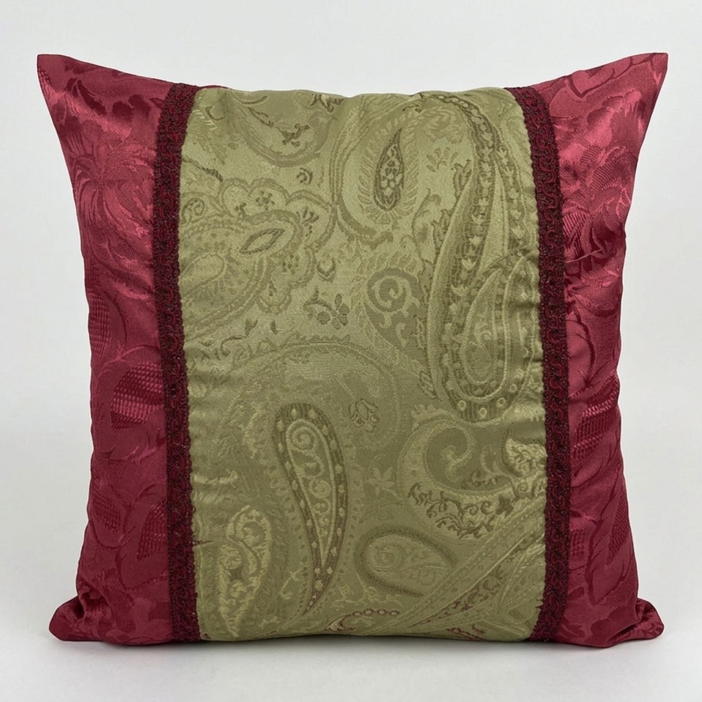 X120 CUSHION COVERS RED GOLD - PAISELY DESIGN - MEASURES 16 X 16" 40 X 40 CM ZIPPED SOFA DECOR