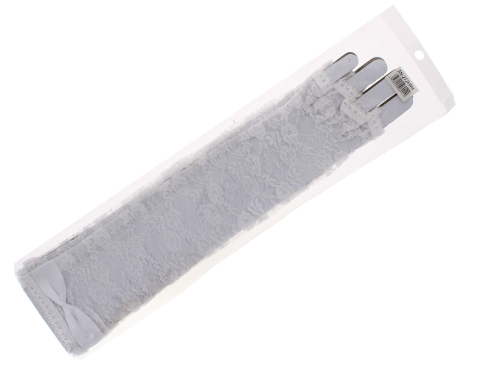 92 X WHITE LONG LACE GLOVES FINGERLESS