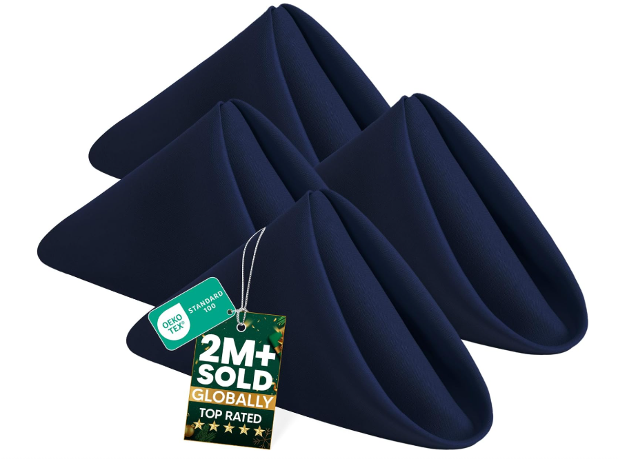 12 X NEW KICHLY CLOTH NAPKINS 50X50CM | RRP £119