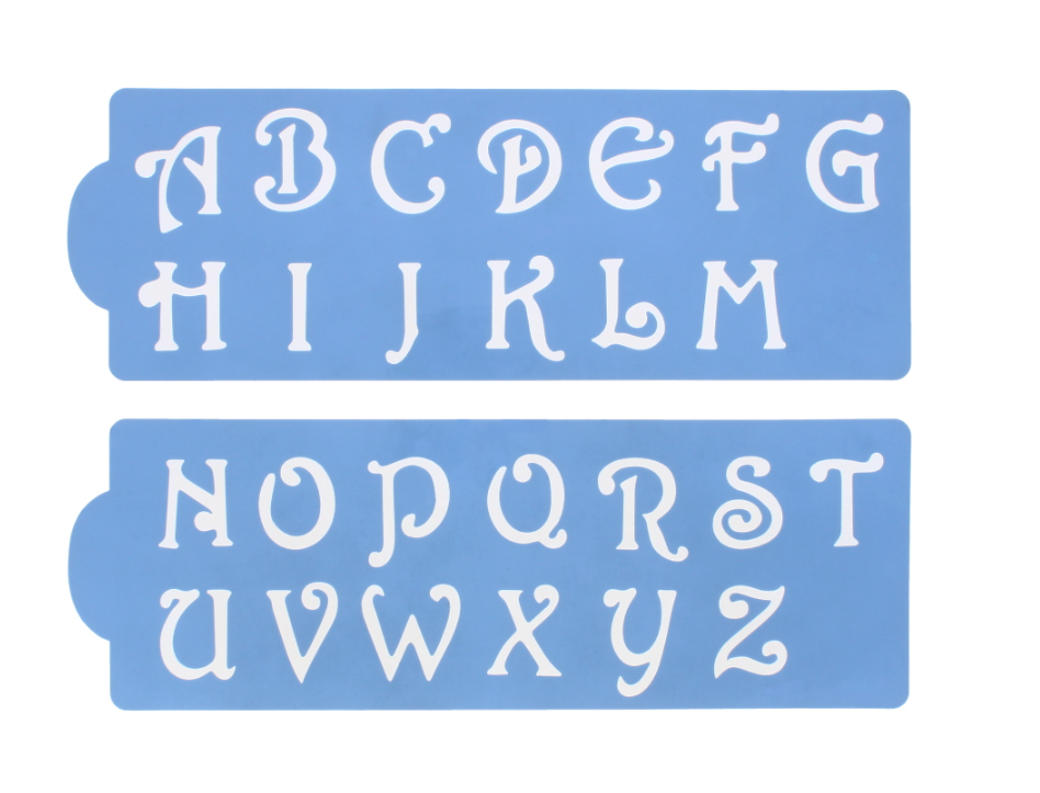 1800 X CAKE DECORATING ALPHABET STENCIL SET