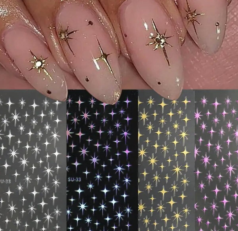 576 X NAIL APPLIQUE ART- STARBURST