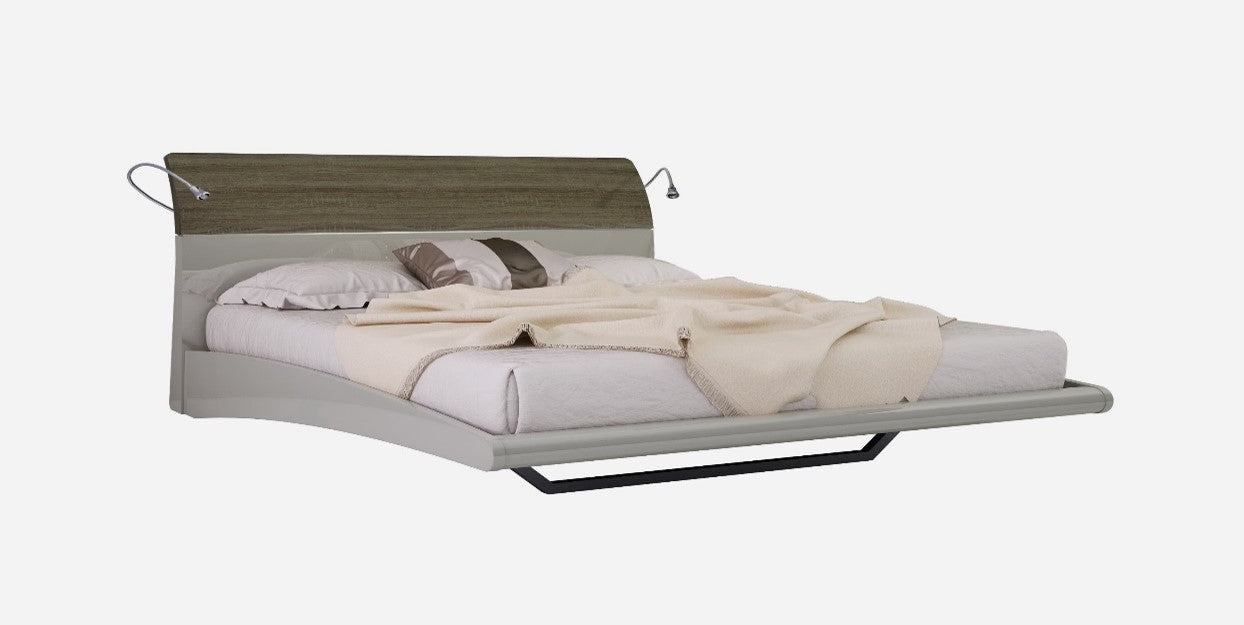 AZZURRI KING-SIZE BEDFRAME IN A CASHMERE HIGH CLOSS AND OAK FINISH RRP £1099