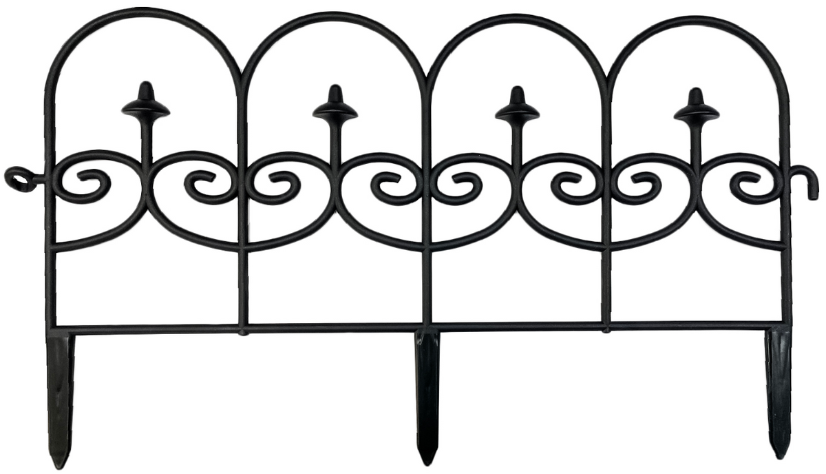 340 X NEW 60 X 33CM ANTIQUE STYLE GARDEN FENCE - BLACK
