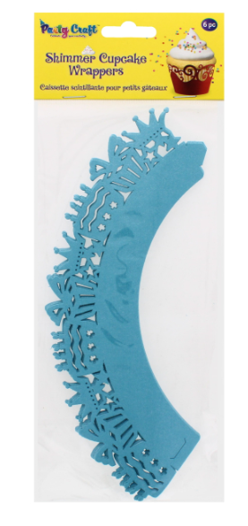 288 X PARTY CRAFT SHIMMER CUPCAKE CELEBRATE-BLUE