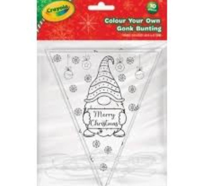 480 X NEW CRAYOLA COLOUR YOUR OWN BUNTING XMAS GONKS 10PCS