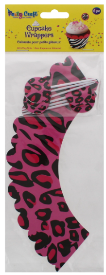 288 X PARTY CRAFT CUPCAKE WRAPPERS LEOPARD DIVA