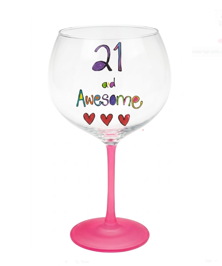 96 X NEW JUST SAYING GIN GLASS 21ST