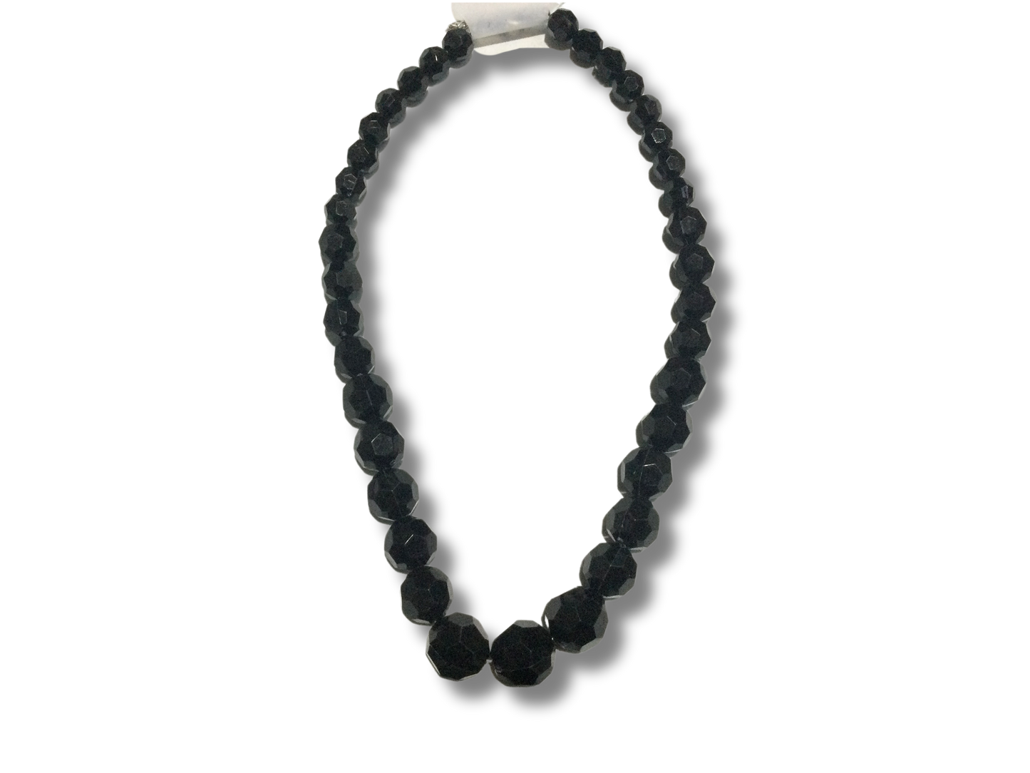 LOT OF 20 BLACK FACETED BEAD NECKLACES – CLASSIC COSTUME JEWELRY – WHOLESALE JOBLOT