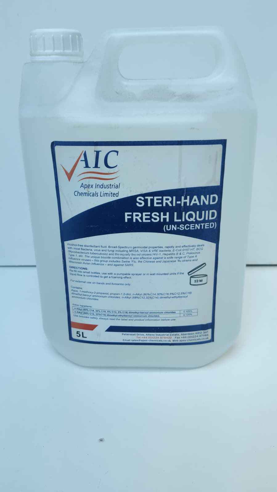X20+ BOTTLES OF APEX STERI-HAND FRESH LIQUID 5L