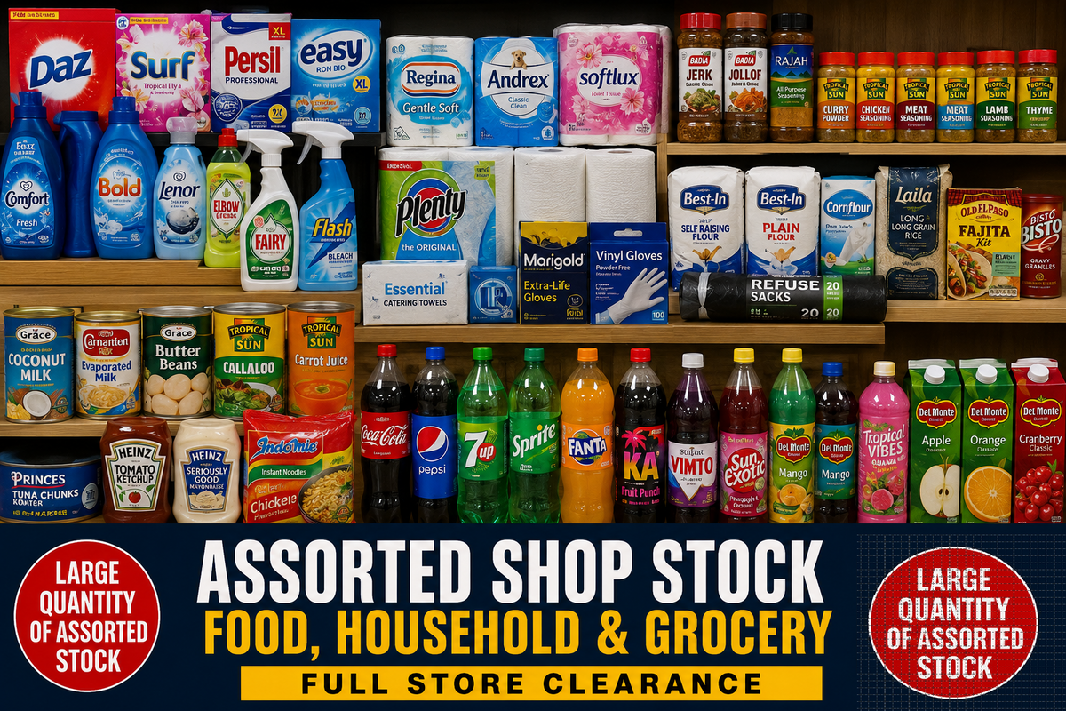 ASSORTED SHOP STOCK – FOOD, HOUSEHOLD & GROCERY – FULL STORE CLEARANCE