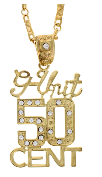 150 X 50 CENT G-UNIT PENDANT NECKLACE GOLD L SIZE