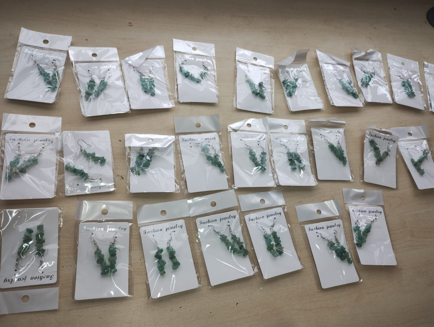 ADVENRINE CRYSTAL CHIP SS HANGING EARRING SETS - JOBLOT OF 27- BRAND NEW