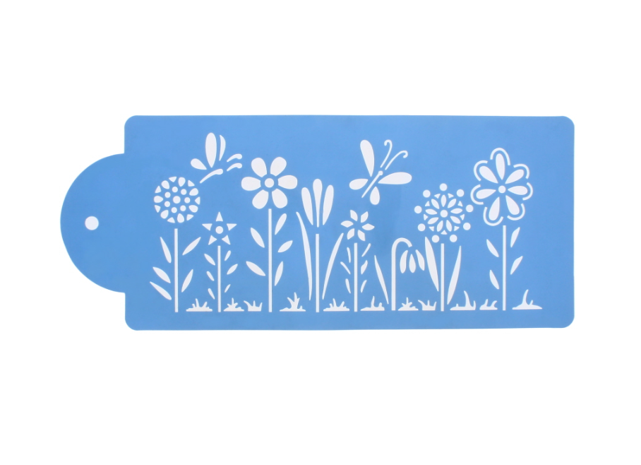 1900 X CAKE DECORATING FLOWER MEADOW STENCIL