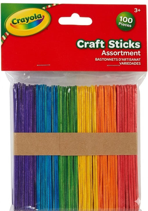 480 X NEW CRAYOLA CRAFT STICKS XMAS COLOURED 100PCS