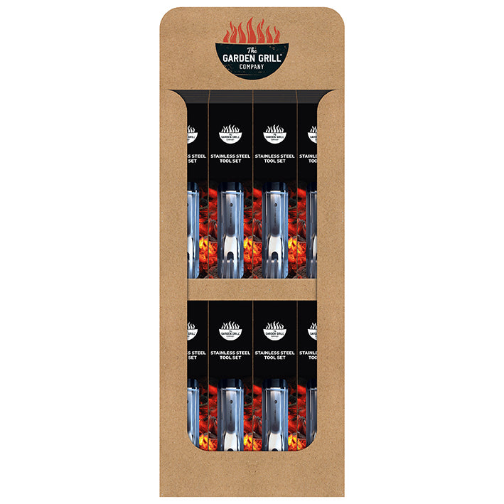 48PC 3 PIECE COMFORT GRIP BARBECUE TOOL SET MINI FSDU