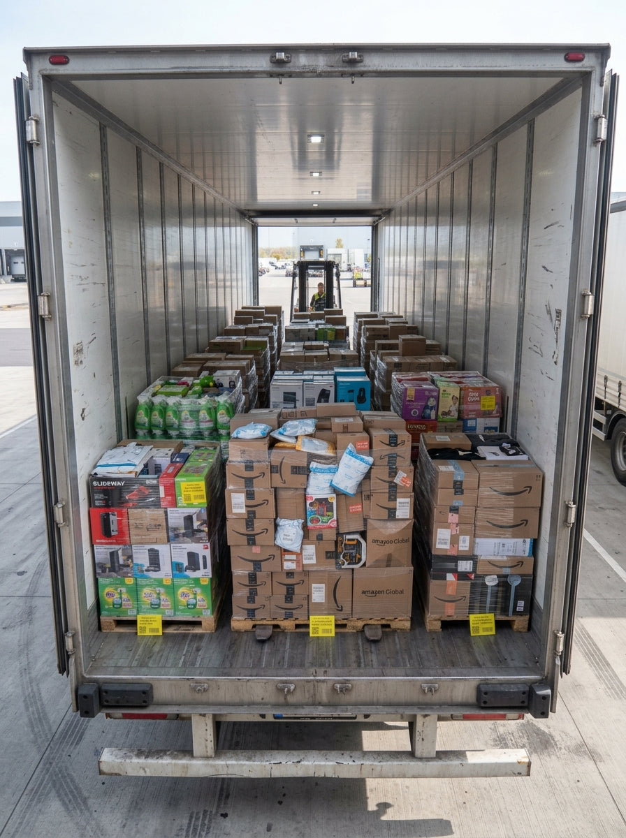 PALLET OF MAJOR ONLINE RETAILER MERCHANDISE – NEW & RETURNS – RANDOMLY CHOSEN