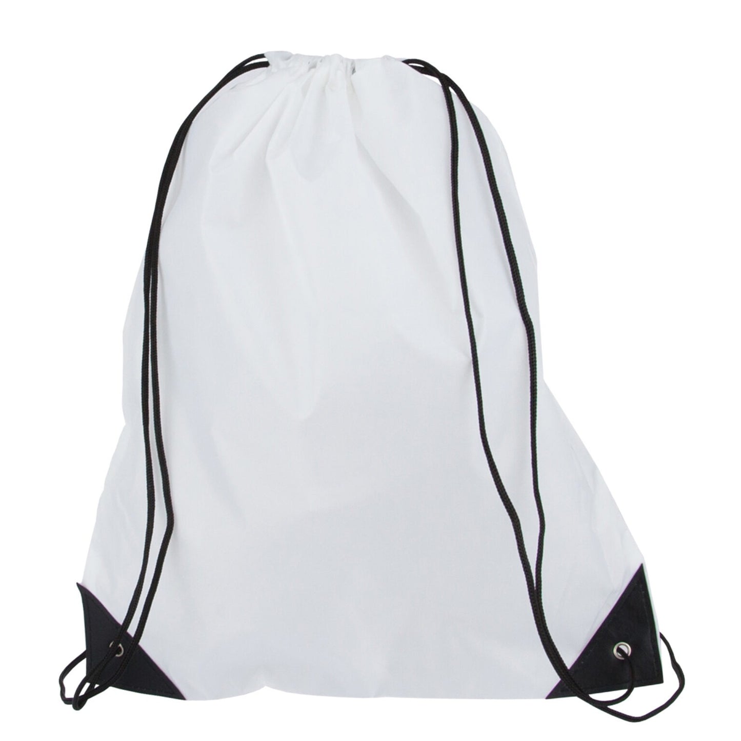 400X WHITE 210D POLYESTER DRAWSTRING BAGS