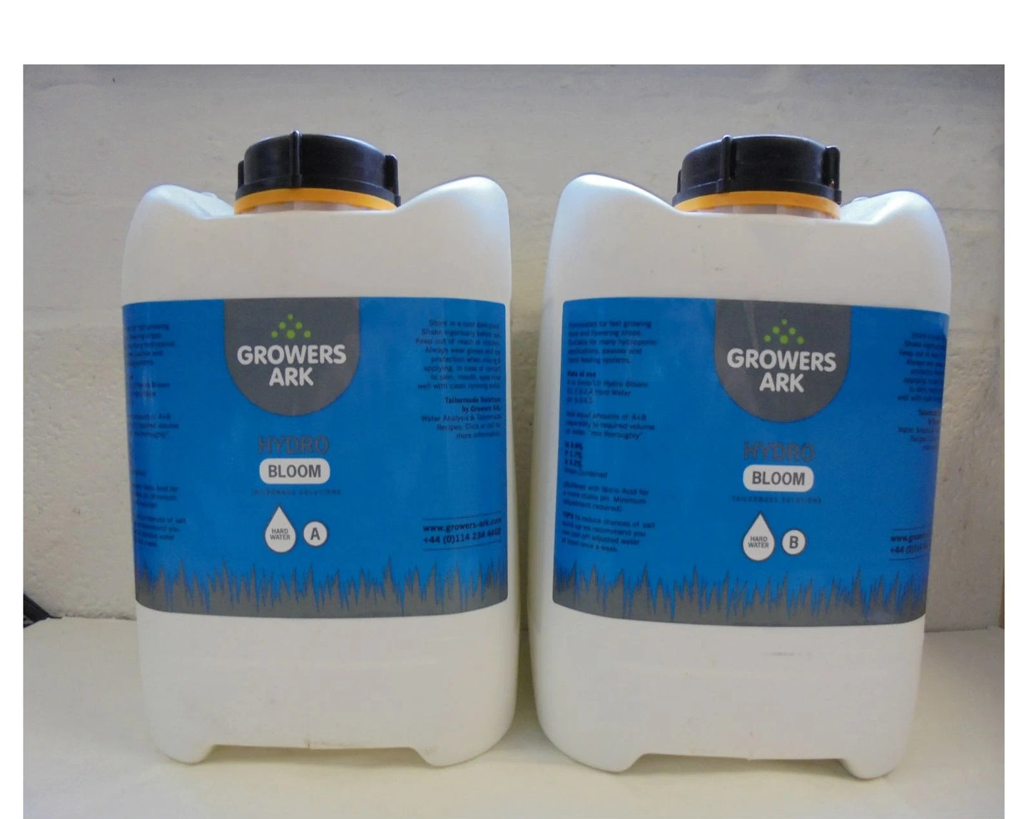 GROWERS ARK HYDRO BLOOM HARD WATER A&B NUTRIENT SET - 2-PART LIQUID PLANT FOOD