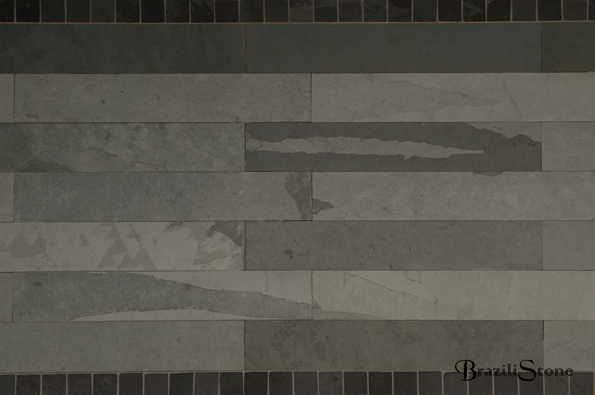 10.71M2 - BRAZILIAN GREY/GREEN SLATE STRIPS - RRP 240.00
