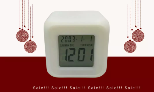 X400 FESTIVE COLOUR CHANGING ALARM CLOCKS - BATTERY-POWERED, PERFECT CHRISTMAS GIFT
