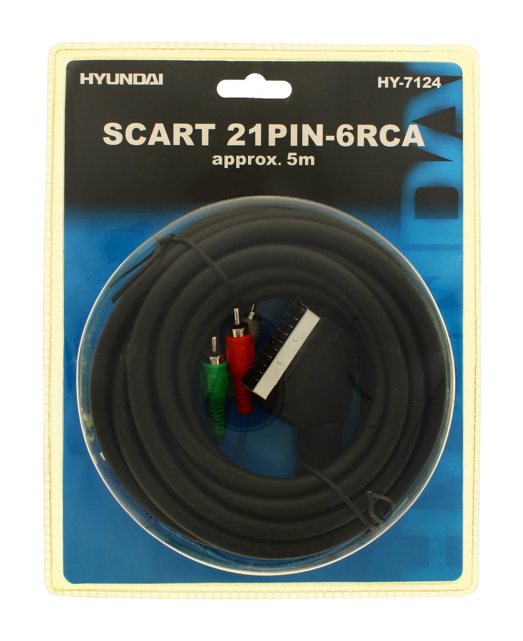 240 X SCART 21PIN-6RCA APPROX 5M