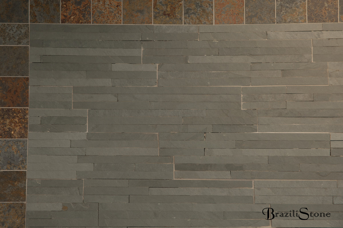 90.09M2 - BRAZILIAN GREY/GREEN SLATE "Z" CLAD SLATE MOSAIC - RRP 3500.00