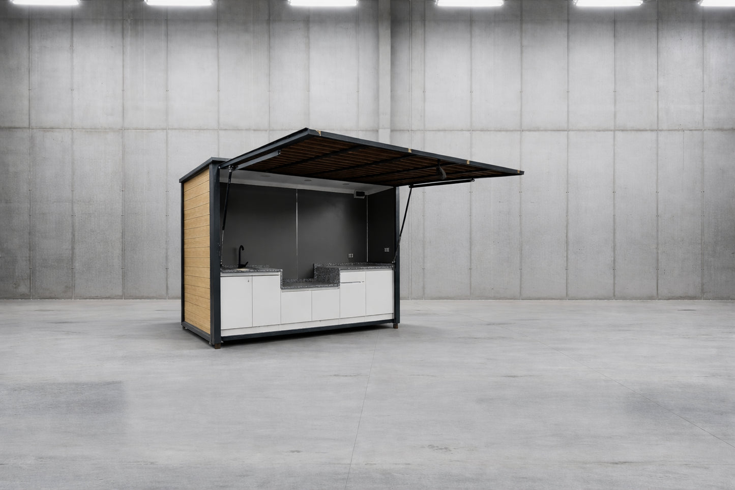 2026 NEW 3MTR PREMIUM BAR / KITCHEN UNIT WITH STAY-OPEN SOFT-CLOSE CANOPY – GRANITE WORKTOP