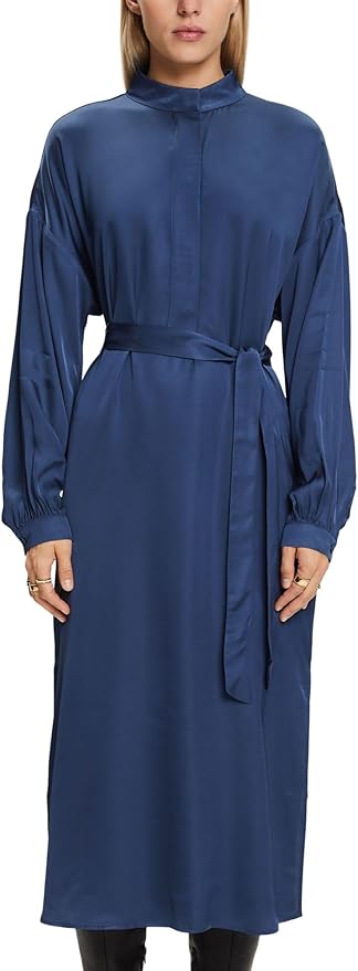 ESPRIT WOMEN'S 103EO1E321 DRESS, 420/GREY BLUE, M