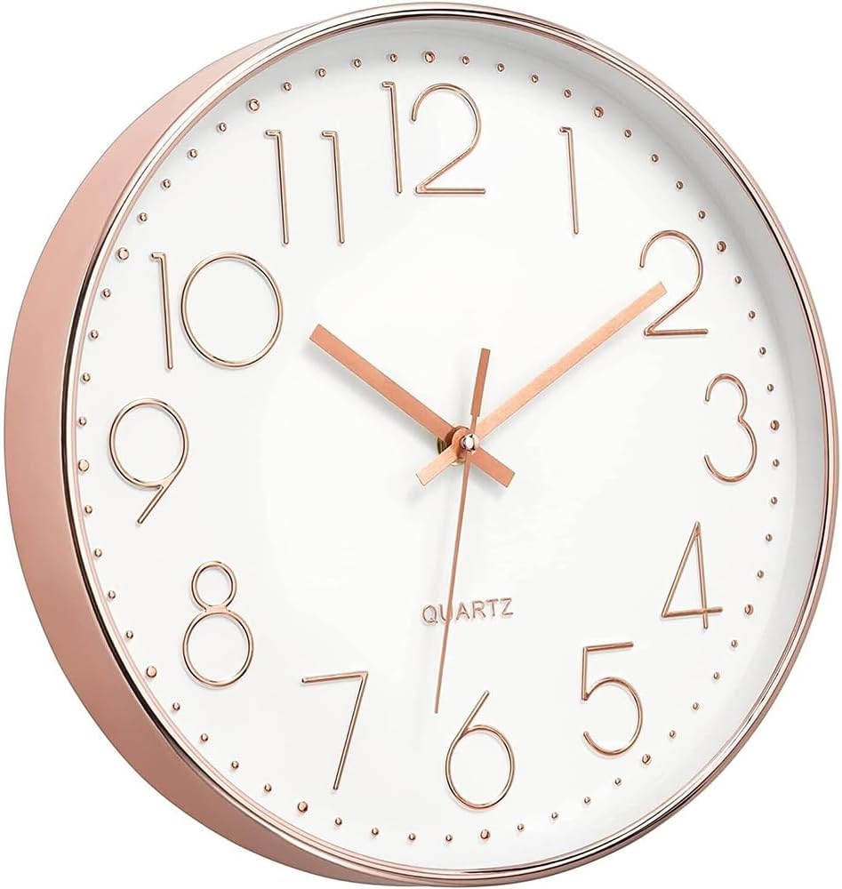 20 X 12" ROSE GOLD WALL CLOCK WATERPROOF INDOOR OUTDOOR QUARTZ MOVEMENT - RRP £240