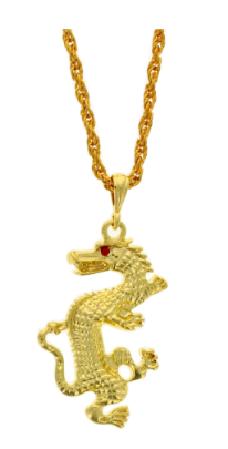 240 X GOLD PENDANT NECKLACE DRAGON