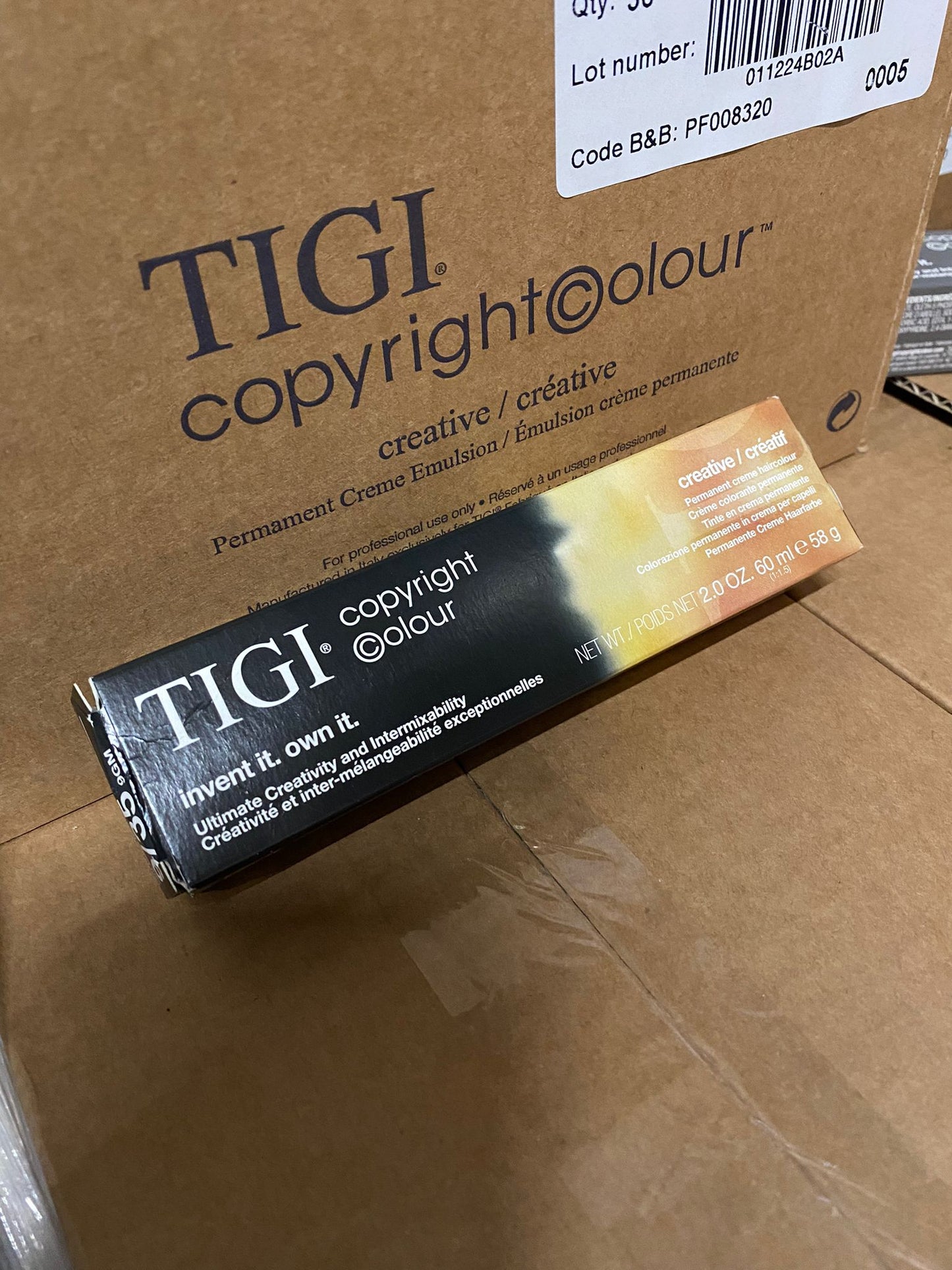 216 X MIX OF SHADES OF TIGI HAIR DYE 60ML, NO EXPIRY - GREAT FOR RESALE