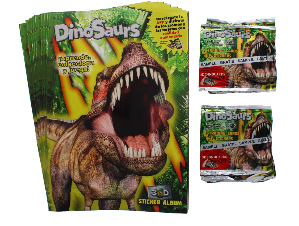 15 X 25PK DINO ALBUM & 50 STICKERS -SPANISH
