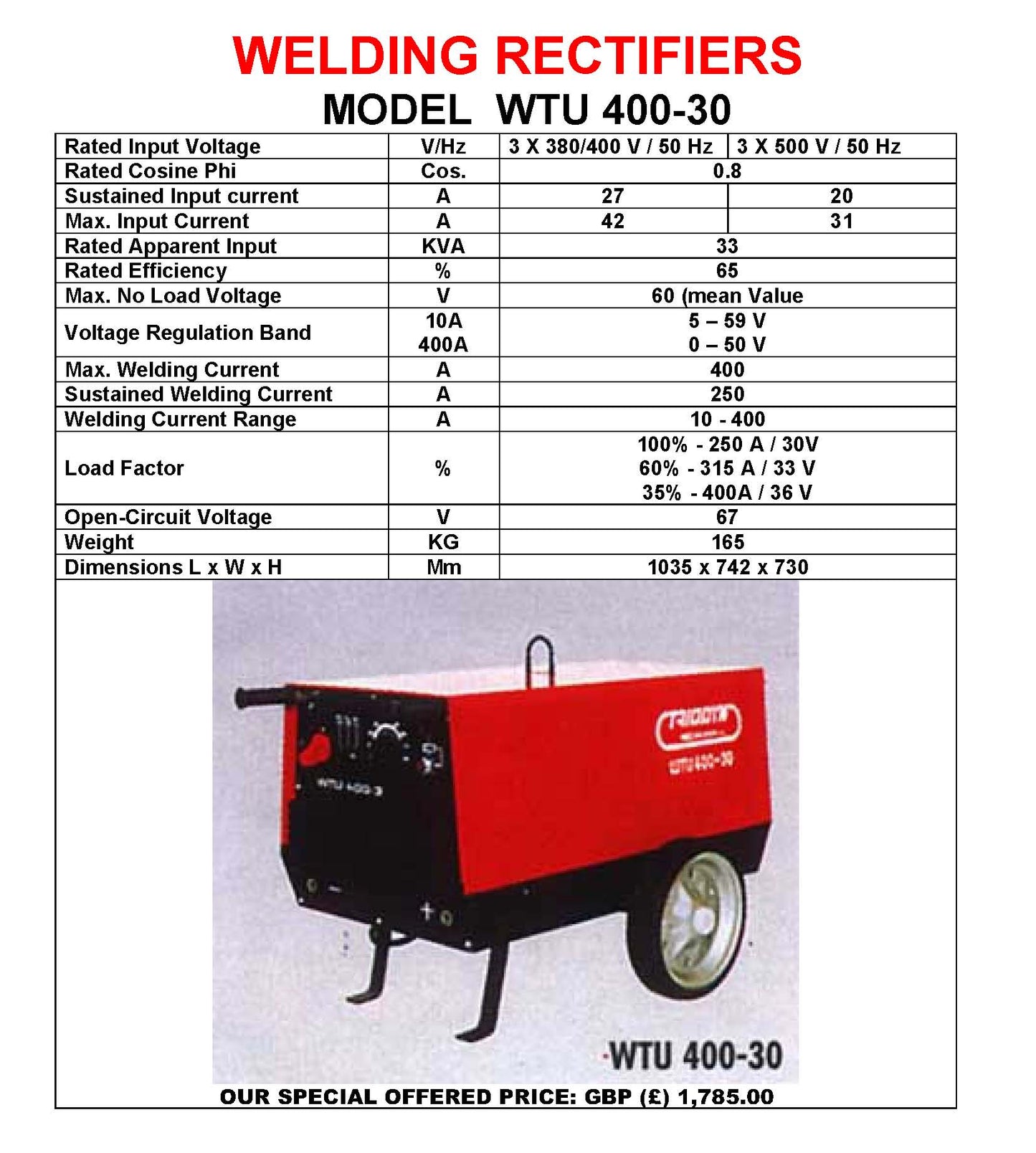 400AMPS ARC WELDING RECTIFIER