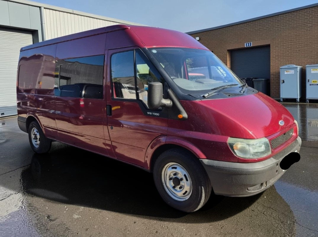 2005 FORD TRANSIT 300 LWB L2H2 1998CC DIESEL MANUAL PANEL VAN IN RED >>--NO VAT ON HAMMER--<<