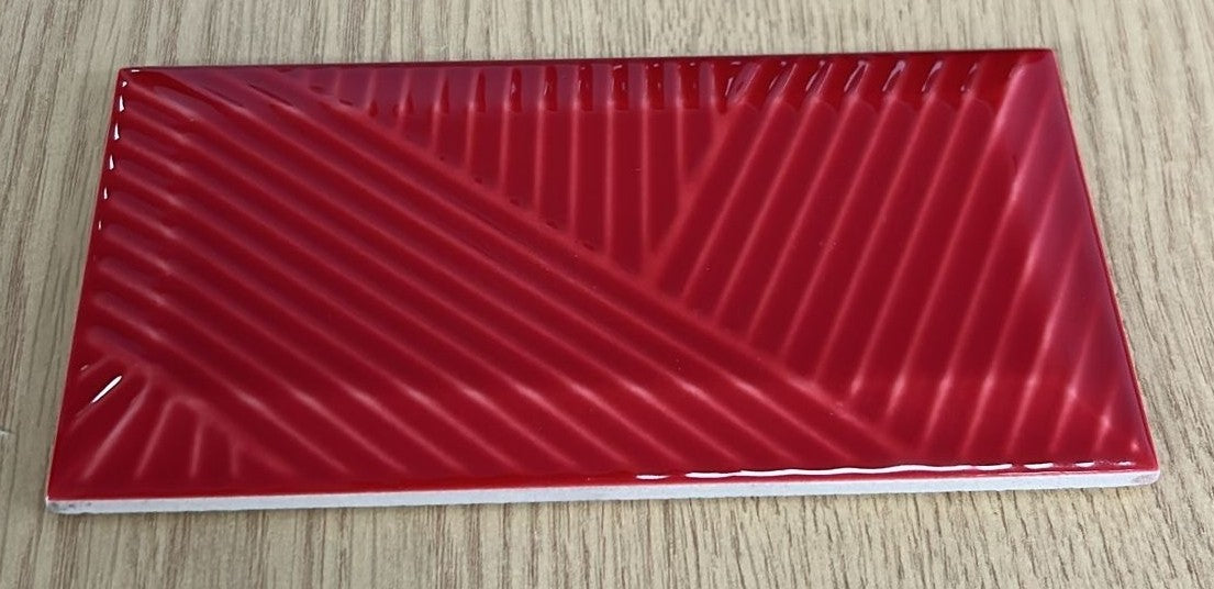 75 BXS METRO PARADISE ROSSO BEVELLED EDGED BRICK TILES 7.5 X 15CM