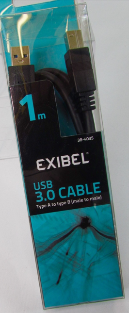 200 X EXIBEL-USB 3.0 CABLE-TYPE A MALE TO TYPE B MALE-1M