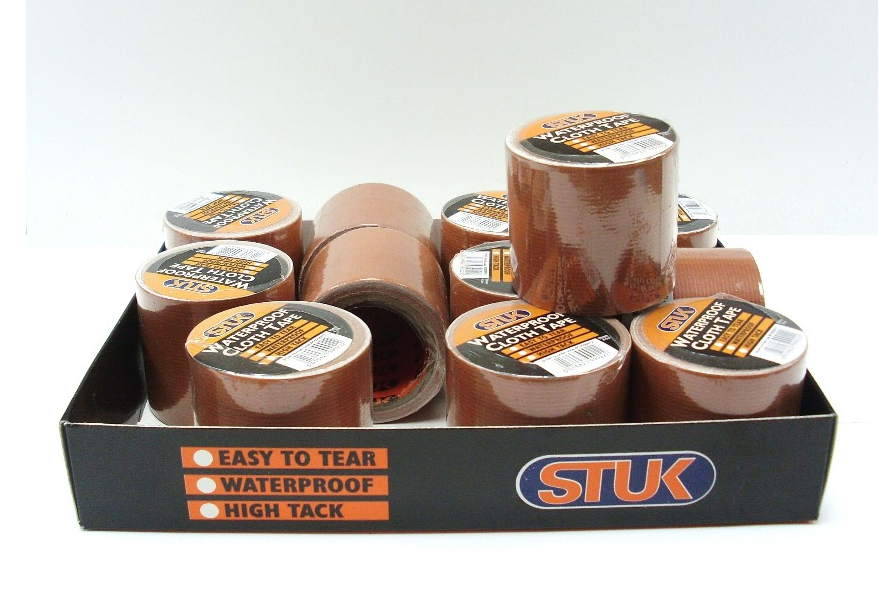 48 X WATERPROOF CLOTH TAPE 50MM/4.5M BROWN