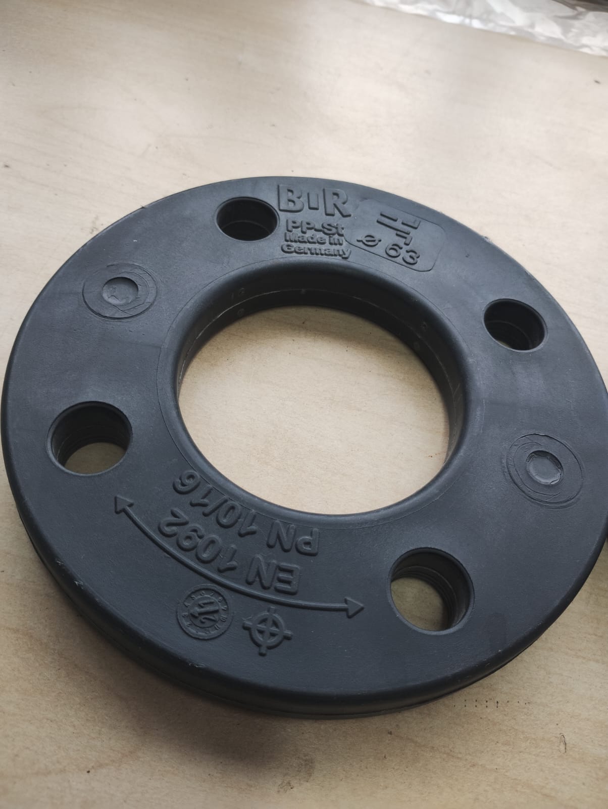 B.R PP-ST - PVC FLANGE BACKING PLATE - EN 1092 PN 10/16 - 63∅- JOBLOT OF 2 - NEW