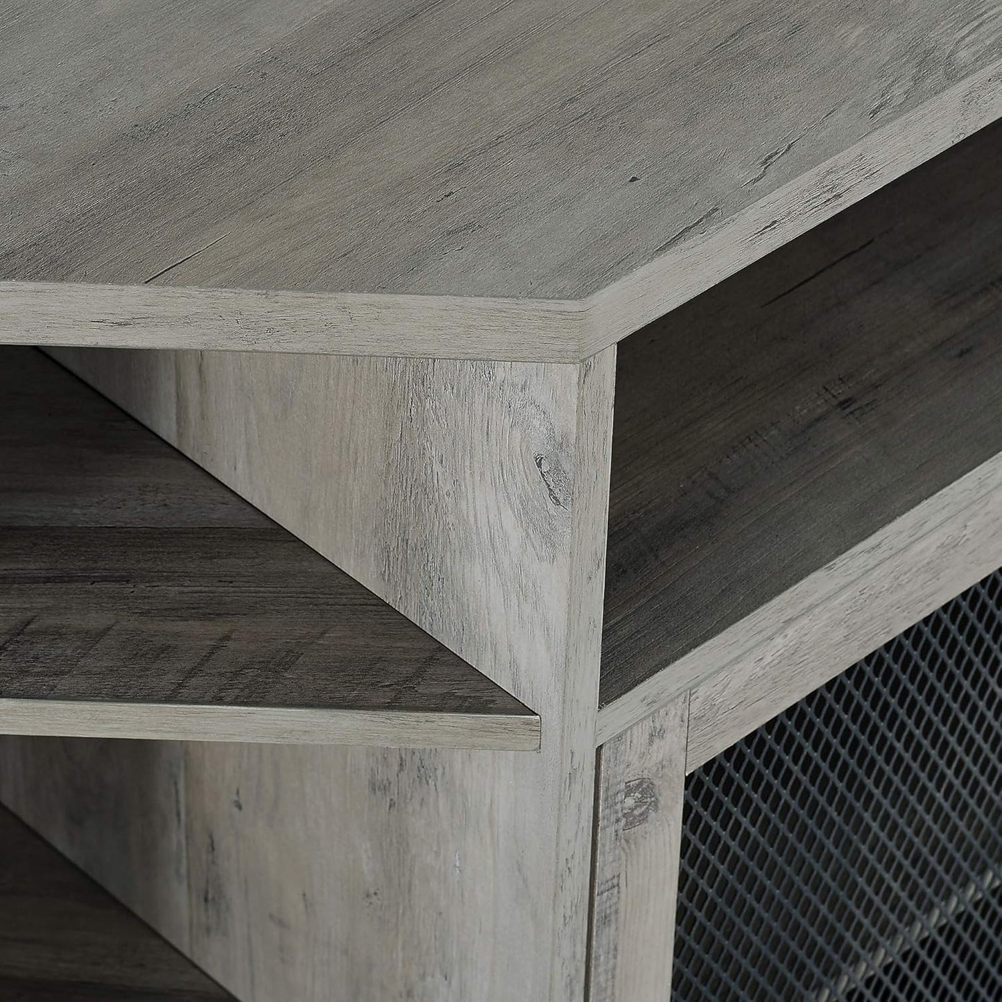 WALKER EDISON EDEN BRIDGE DESIGNS TV STAND, GREY WASH WAYFAIR RRP £450.