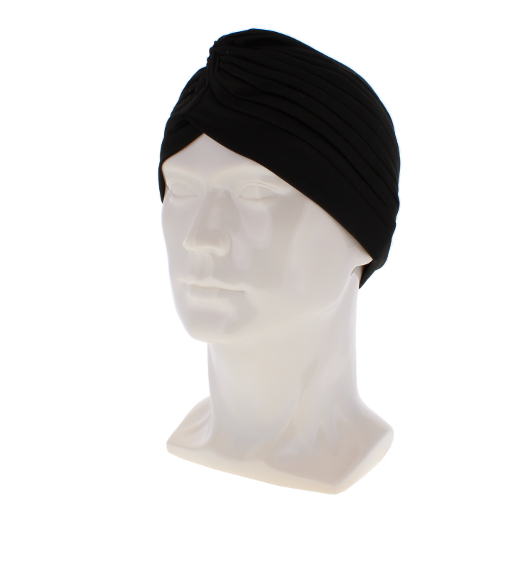 24 X WOMEN HAIR TURBAN HEAD WRAP BLACK