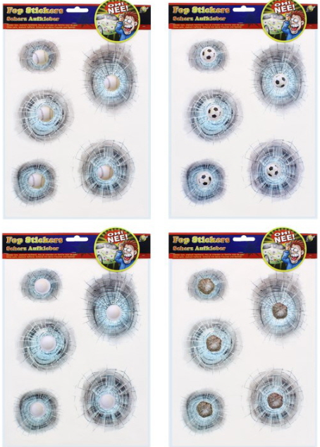 432 X JOKE STICKERS BROKEN GLASS ASSTD