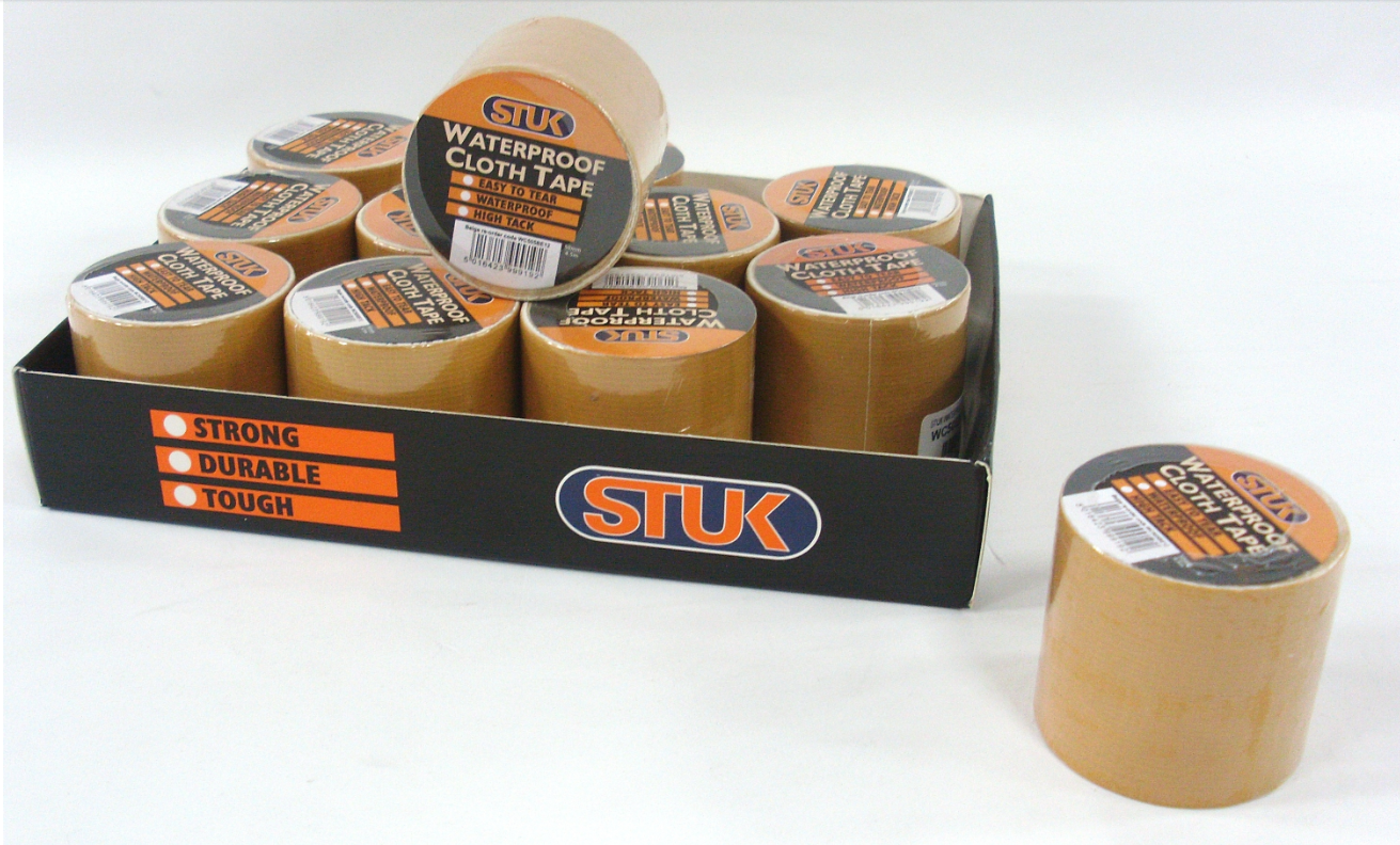 48 X WATERPROOF CLOTH TAPE 50MM/4.5M BEIGE