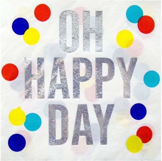 100 PACKS OH HAPPY DAY NAPKINS, (16 PER PACK), RRP £500