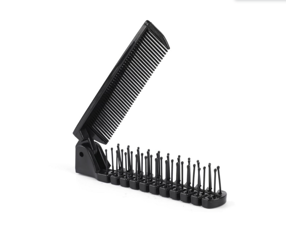 192 X BLACK FOLDING HAIR BRUSH & COMB